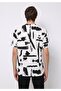 Comfort Fit Round Neck Printed Men's White Short Sleeve T-Shirt - 2