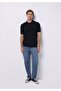 Regular Fit Polo Neck Jacquard Men's Navy Blue Short Sleeve Sweater - 3