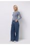 Loose Fit Low Waist Wide Leg Women's Indigo Jean Pants - 3