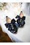 Girl's Black Patent Leather Bow Tie Orthopedic Stylish Ballet Flat - 3