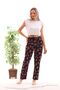 Women's Black Color Strawberry Printed Ribbon Pajama Bottoms - 6
