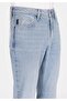 Regular Fit Mid Waist Slimming Leg Men's Light Indigo Denim Jean Trousers with Pockets - 5