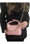 Women's Chain Detailed Powder Pink Leather Mini Hand and Shoulder Bag - 4