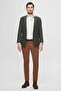 Ds Groom Regular Fit Green Dobby Double Slit Wool Blazer Fabric Jacket - 5