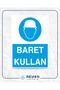 Helmet Use Work Safety Board Sticker 20X28 cm