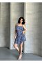 Women's Thin Strap Skirt with Gathered Volant Cotton Dress - 5