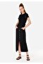 Slim Fit Round Neck Solid Women's Black Short Sleeve T-Shirt - 3
