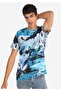 Regular Fit Round Neck Men's Blue Short Sleeve T-Shirt