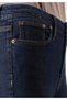 Super Slim Fit Mid Waist Narrow Leg Women's Dark Indigo Jean Trousers - 6