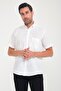 Classic Short Sleeve Linen Linen Collar Button Gift Boxed Men's Shirt Fs-001202 - Ecru - 3