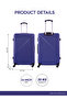 Aura Cabin-Size ABS Hardside Spinner Luggage Trolley – Lightweight 10kg, 4-Wheel, 20 Inch Navy Blue - 4