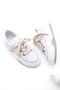 Women's High Sole Sneakers Linen Fabric Lace-Up Sports Shoes Hesna Gray