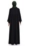 Roba Detailed Balloon Sleeves Flowing Ponch Ferace Black - 7