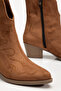 Women's Western Cowboy Faux Suede Embroidered Short Boots - 6