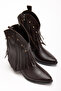 Women's Western Cowboy Leather Embroidered Tasseled Short Boots - 3