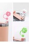 Quencher Thermos Compatible Pink Flower Accessory / Straw Protector / Silicone Straw Tip Cover / 10mm Compatible - 4