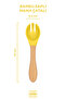 Silicone Feeding Set 3-Piece Sunrise Yellow / Food Plate, Bamboo Handle Food Spoon and Fork - 4