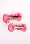Pink 2-Piece Velvet Girl's Clip Buckle - 3