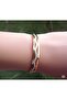 Steel Does Not Tarnish Gold Special Design 2 Pieces Stone Zigzag Bracelet - 5