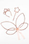 Rose Glitter Butterfly Wing Wand Crown Set of 3