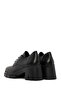 Black Leather Masculine Thick Heeled Shoes - Lace-Up, 24Wfd 413618 - 6
