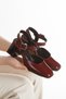 Braşov Series Large Buckle Detailed Heeled Patent Leather Women's Shoes - 3