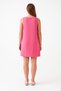 Pink 100% Cotton Muslin Fabric Short Women's Dress with Pockets – Summer Comfortable Casual Dress - 3