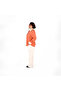Co-Ord Set – Orange and White Printed Shirt in Cotton-Polyester Blend. - 2