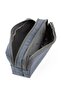 01105 New Season Crinkle Fabric Washable Double Compartment Pen Holder Pencil Case - Gray - 7