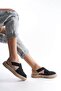 Rosa Premium Linen Comfortable Black Women's Sandals - 4