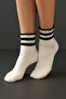 Frilly Ankle Socks |   Black - White Stripe Detailed Women's Socks