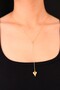 Y Necklace - Minimal Chain Heart Low-Cut Necklace - 3