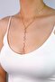 Y Necklace - Low-Cut Necklace with Heart Chain Moon Star Pearl - 2