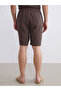 Brown Comfortable Fit Men's Muslin Shorts - 7