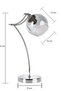 Bonito Decorative Movable Chrome Plated & Smoked Glass Metal Modern Table Lamp Indoor - 2