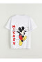 Crew Neck Mickey Mouse Printed Girl's T-Shirt - 4