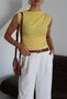 Sleeveless Gathered Detailed Sandy Women's Blouse 3086 - 3