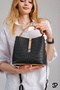 Original Women's New Season 4 Compartment Luxury Soft Leather Lock Detailed Cross Column Strap Shoulder Bag - 5