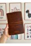 (We Write Name) Leather Covered Hand Stitched Notebook White Unlined Paper - Handmade Genuine Leather - 5