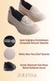 Women's Cream Orthopedic Sole Comfortable Lace-Up Ballerina Mother's Shoes Daily Sports Walking Shoes - 5
