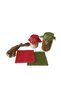 50 Pieces of Red and Green Polka Dot Red Jar Lid Fabric (Cover) and Beaded Binding Rope