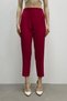 1005 Burgundy Carrot Leg High Waist Lycra Woven Women's Trousers - 7