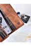 With Phone Compartment - Genuine Leather Wallet - with Magnet and Hand Tape - Hazelnut Color Large Portfolio 2028 - 6