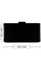 Black Satin Crystal Stone Metal Handle Evening Dress Clutch Bag - 7