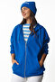 Hooded Zippered Oversize Sweatshirt Blue Lub0002 - 2