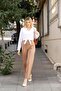 1002 Camel Palazzo High Waist Lycra Woven Women's Trousers - 6