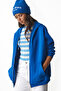 Hooded Zippered Oversize Sweatshirt Blue Lub0002 - 3