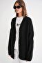 6927 Women's Soft Textured Casual Basic Knitwear Cardigan Black - 4