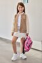 Printed Stand Collar Girl's College Jacket - 3