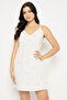 Floral Embroidery Short Night Dress & Robe Set in White - 100% Cotton - 8